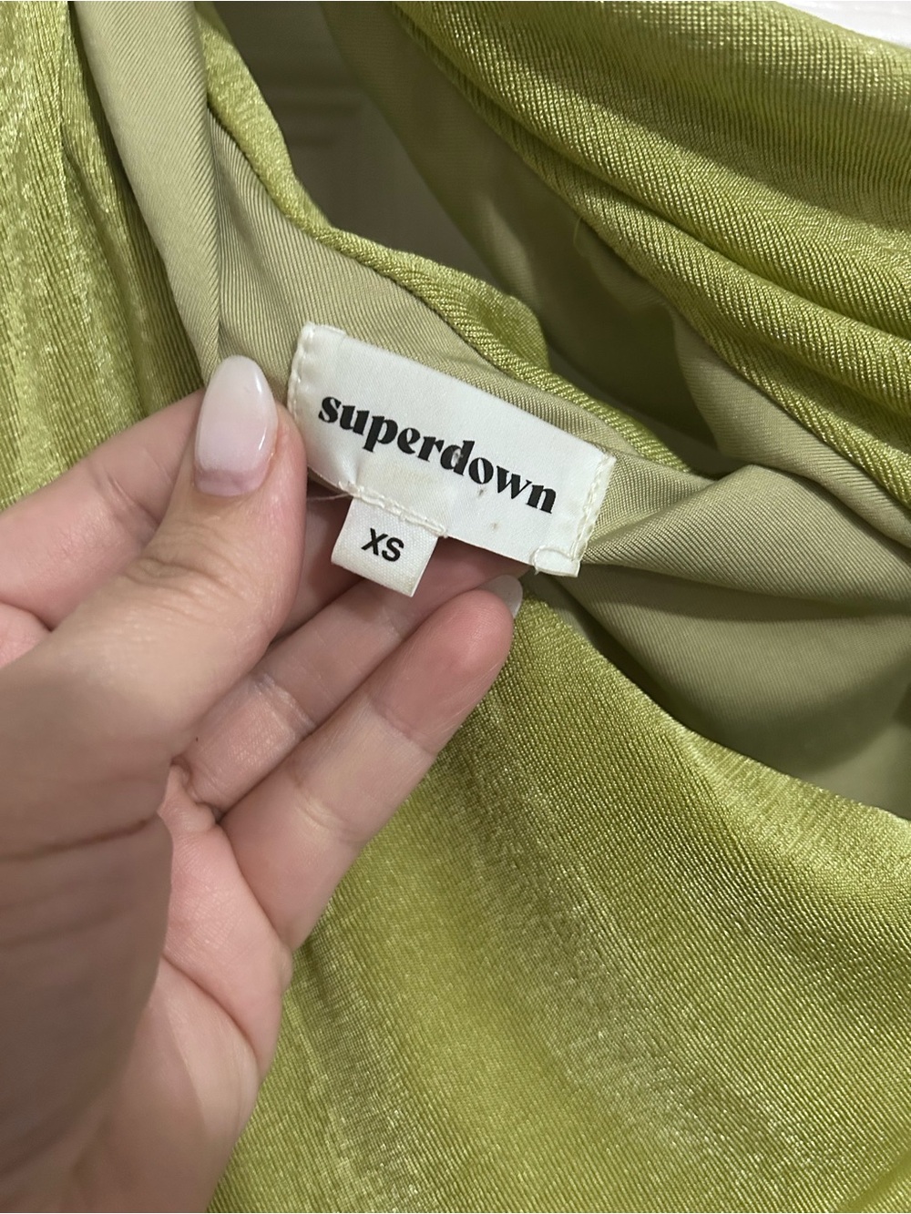 superdown Green One-Shoulder Ruched Mini Dress - Picture 3 of 5